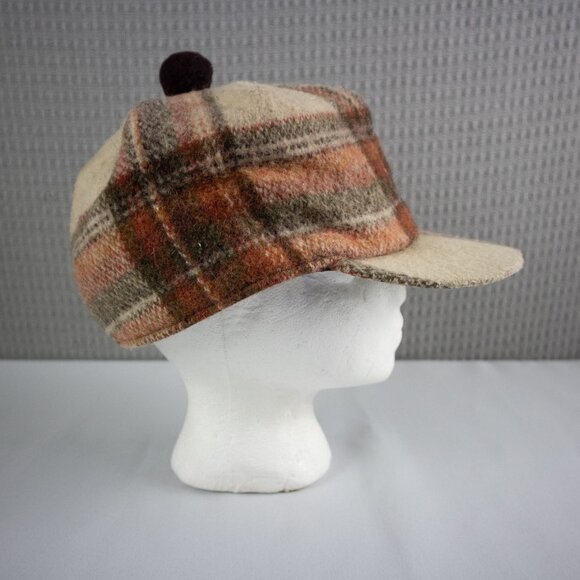 Wool Plain Tweed Hunting Insulated Hat Vintage 1980's - Picture 5 of 8